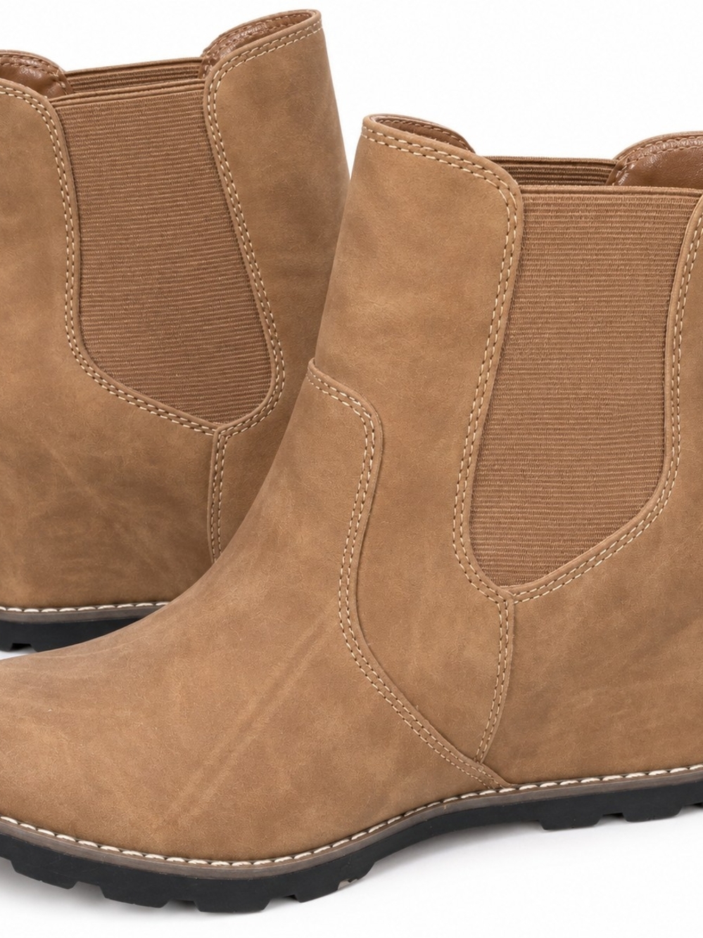 Women's Tan Chelsea Ankle Boots - Classic Slip-On Booties
